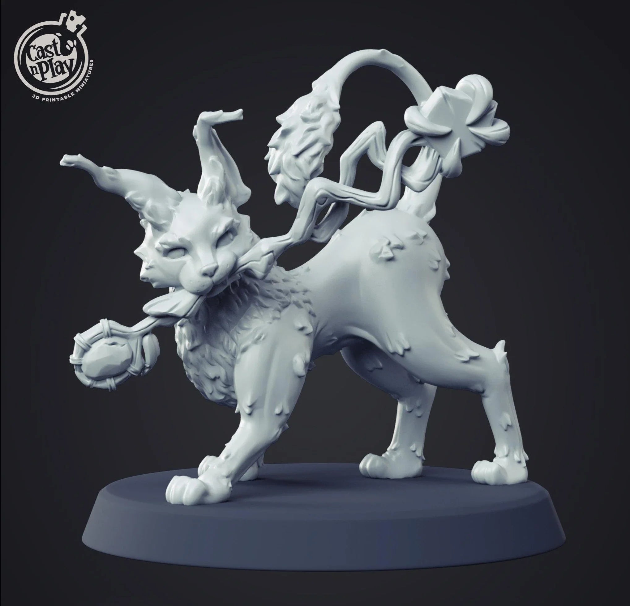 3D Printed Cast n Play Cat Familiar 28mm 32mm D&D (Online Only)