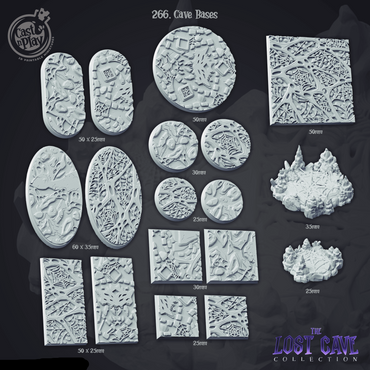 3D Printed Cast n Play Cave Bases Set 28mm 32mm D&D (Online Only)
