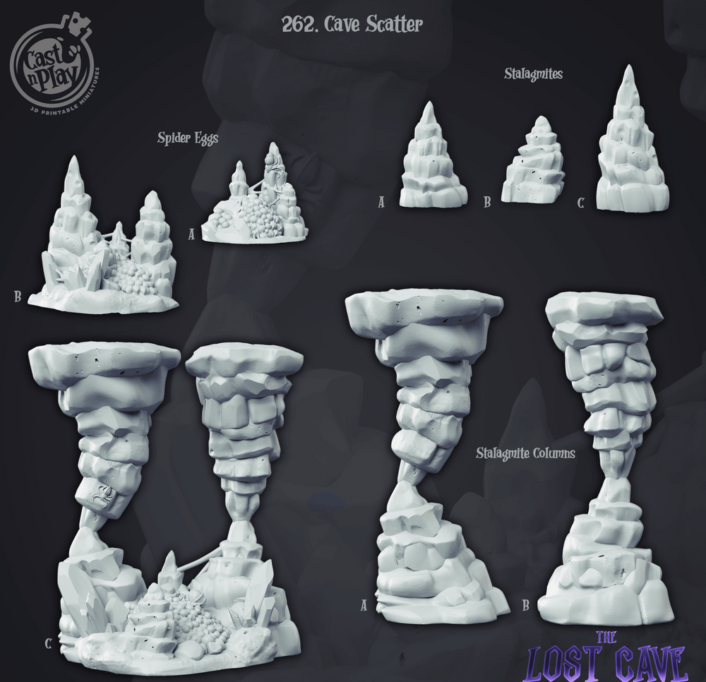 3D Printed Cast n Play Cave Scatter The Lost Cave 28 32mm D&D (Online Only)