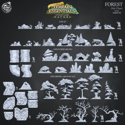 3D Printed Cast n Play Caves, Flowers and Path Forest Terrain Set Terrain Essentials Nature 28mm 32mm D&D (Online Only)