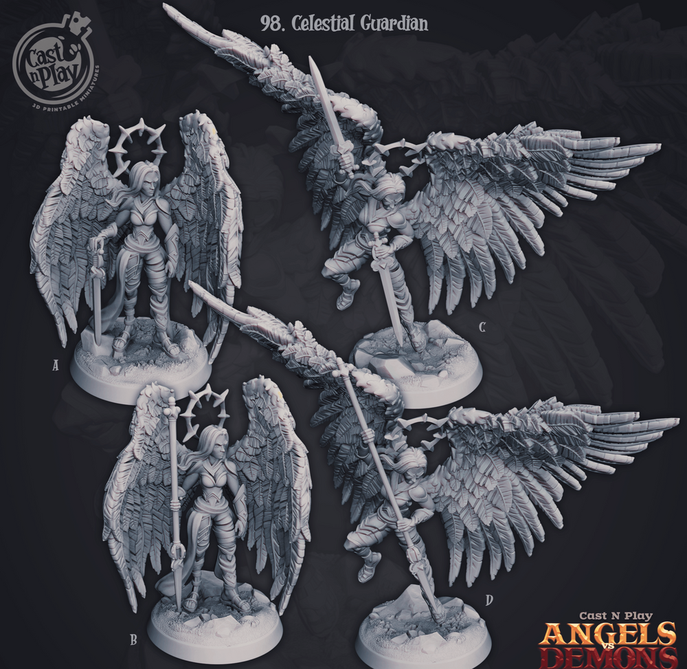 3D Printed Cast n Play Celestial Guardians 28mm 32mm D&D (Online Only)