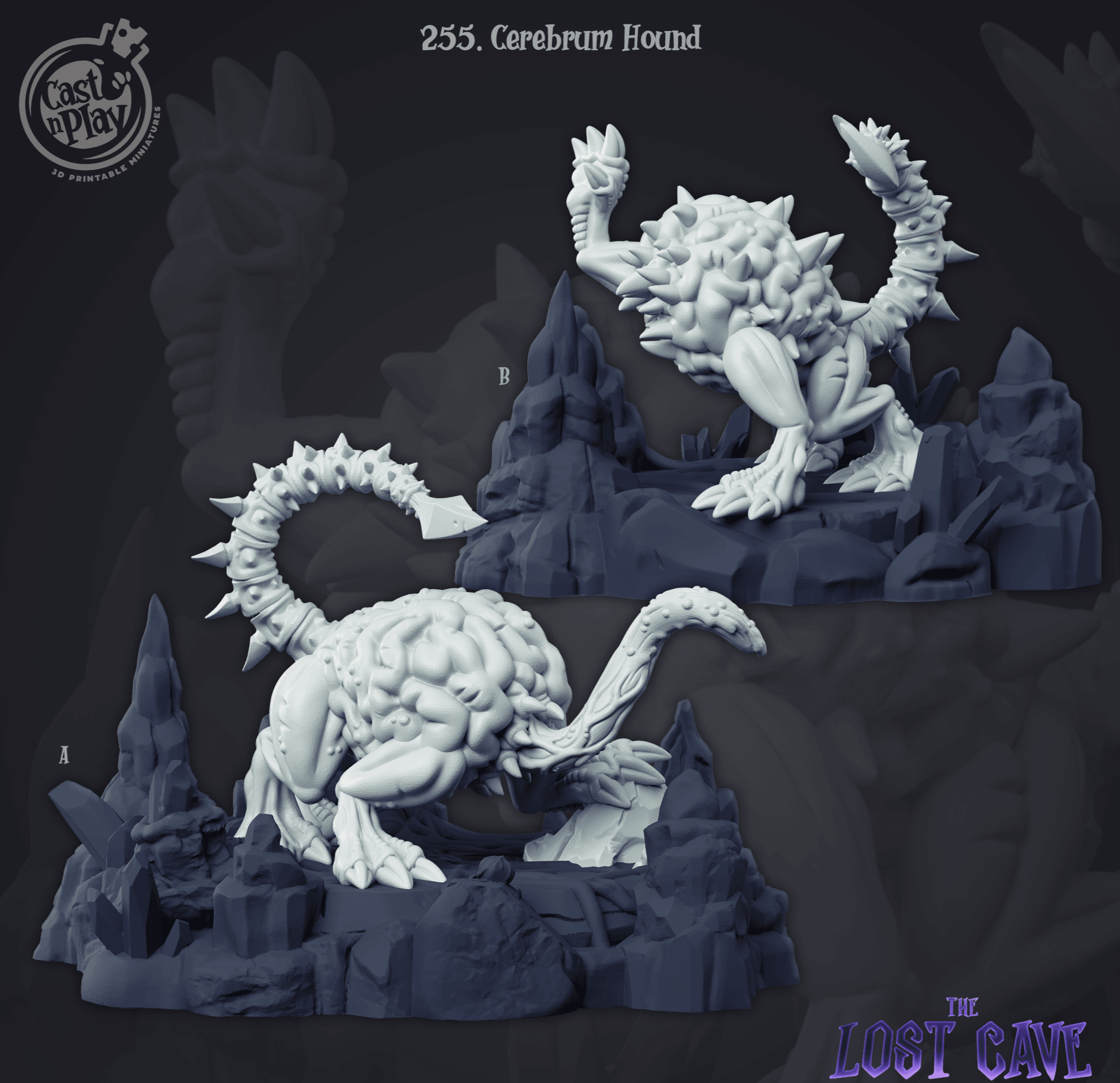3D Printed Cast n Play Cerebrum Hound 28mm 32mm D&D (Online Only)