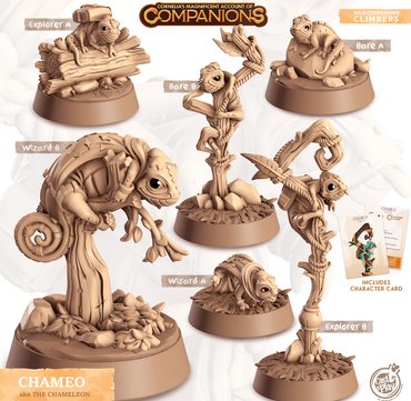 3D Printed Cast n Play Chameo - Chamaleon Companions 28mm 32mm D&D (Online Only)