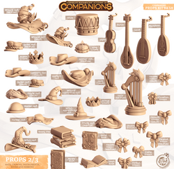3D Printed Cast n Play Companion's Props Kitbash Companions 28mm 32mm D&D (Online Only)