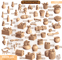 3D Printed Cast n Play Companion's Props Kitbash Companions 28mm 32mm D&D (Online Only)