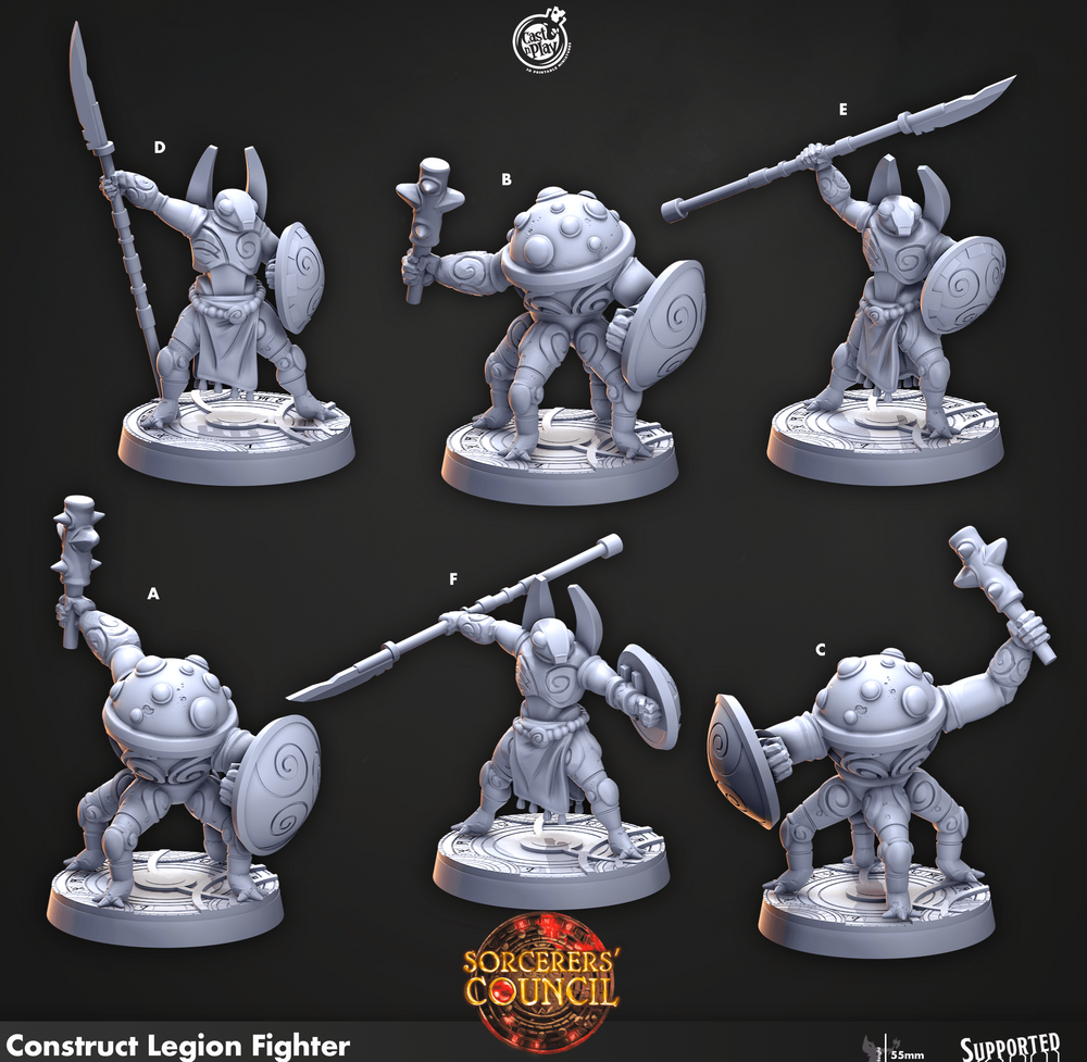 3D Printed Cast n Play Construct Legion Fighter Sorcerers Council 28mm 32mm D&D (Online Only)