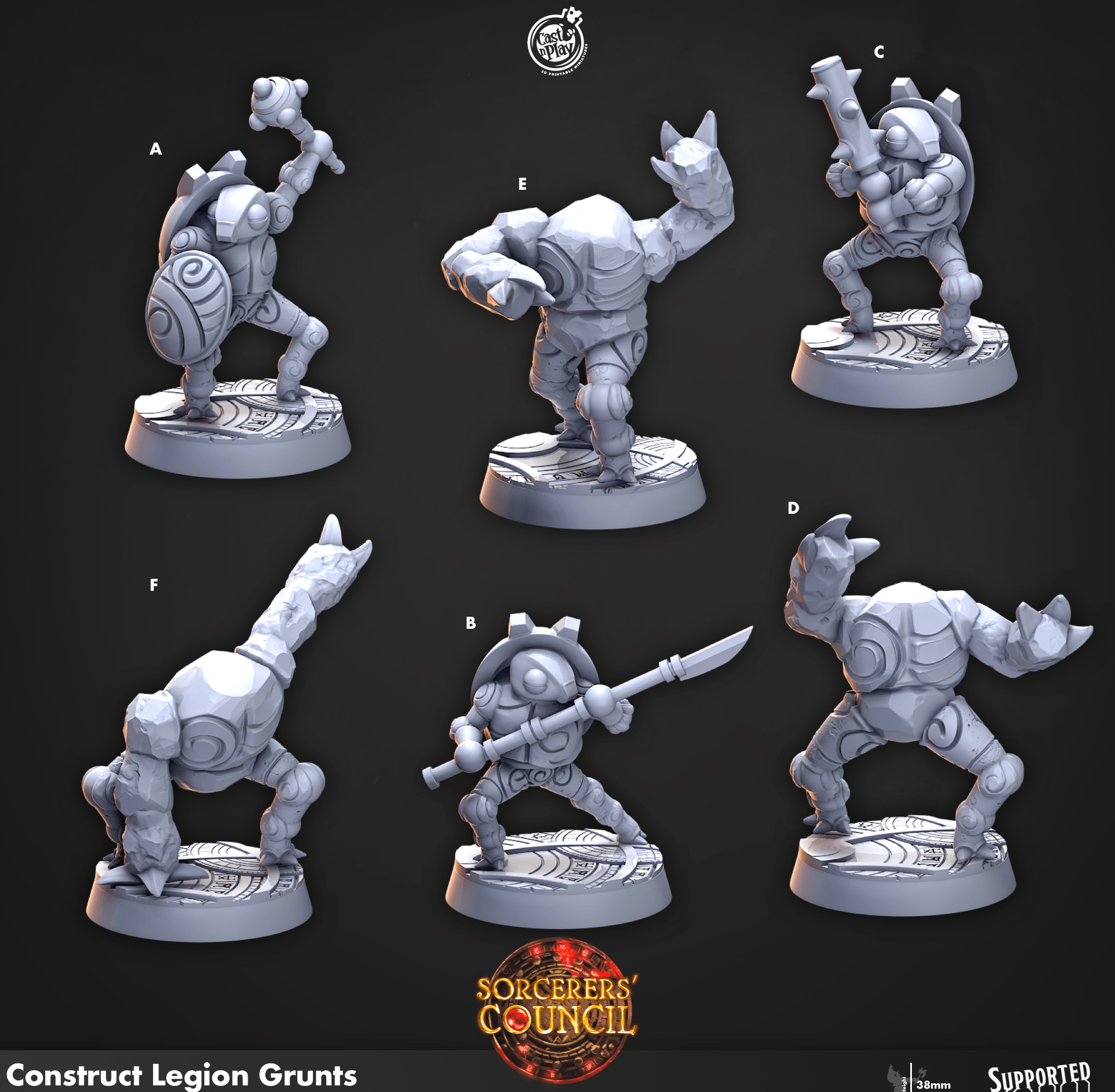 3D Printed Cast n Play Construct Legion Grunts Sorcerers Council 28mm 32mm D&D (Online Only)