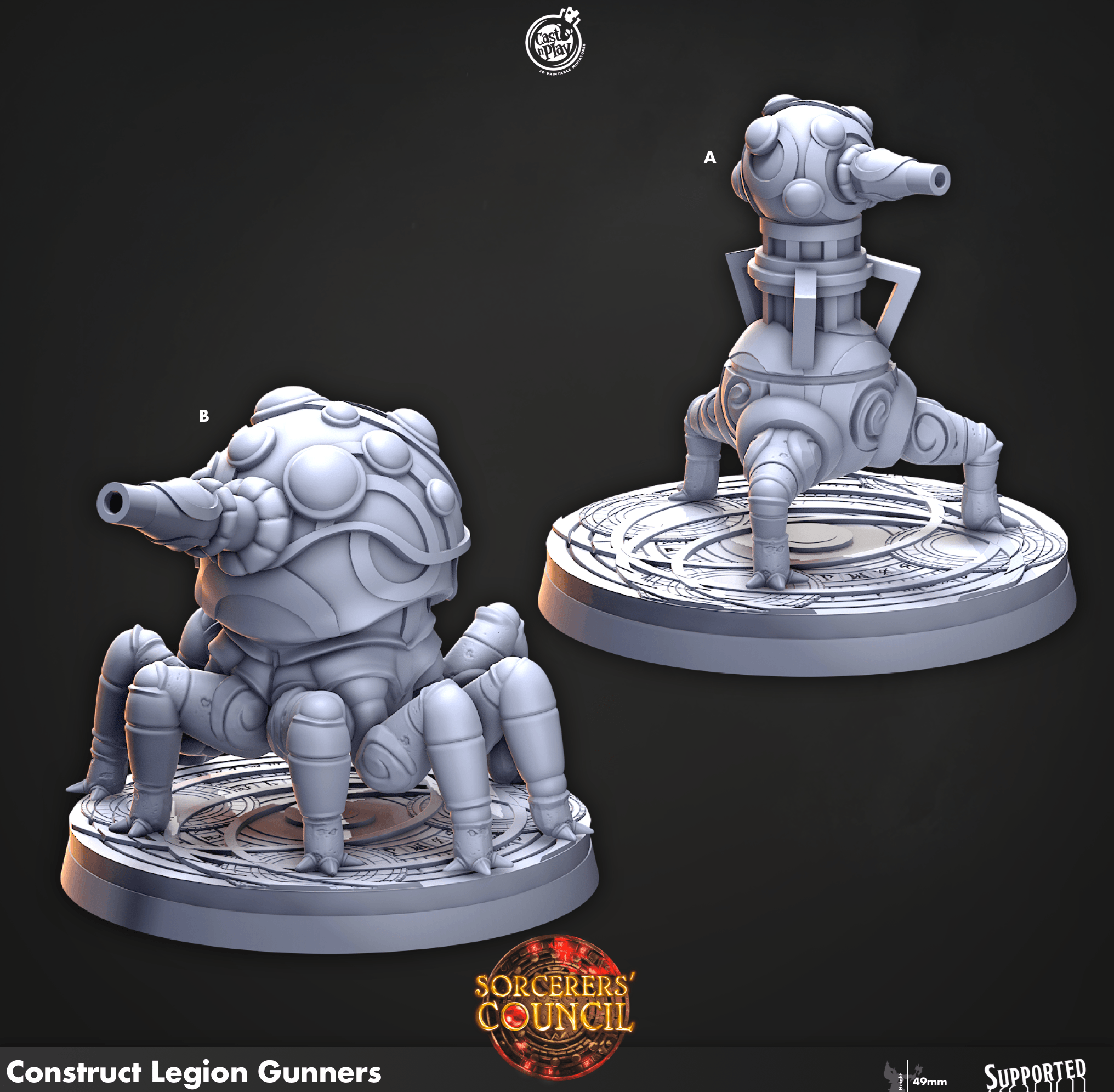 3D Printed Cast n Play Construct Legion Gunners Sorcerers Council 28mm 32mm D&D (Online Only)