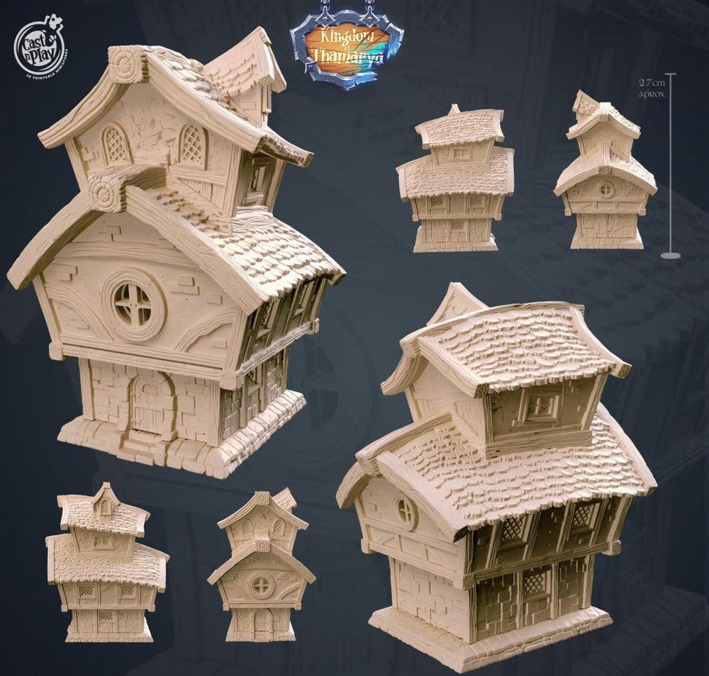 3D Printed Cast n Play Cottage Small Medival House Thamarya 28mm 32mm D&D (Online Only)