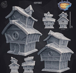 3D Printed Cast n Play Cottage Small Medival House Thamarya 28mm 32mm D&D (Online Only)
