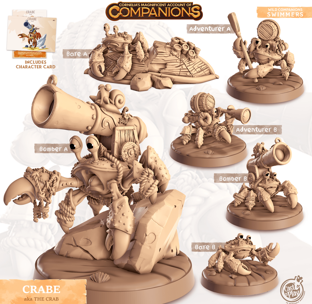 3D Printed Cast n Play Crabe - Crab Companions 28mm 32mm D&D (Online Only)