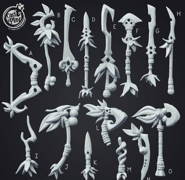 3D Printed Cast n Play Creature Weapons Set 28mm 32mm D&D (Online Only)