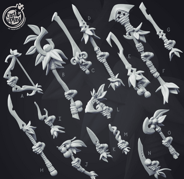 3D Printed Cast n Play Creature Weapons Set 28mm 32mm D&D (Online Only)