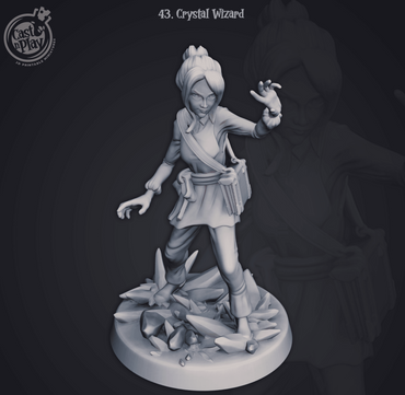 3D Printed Cast n Play Crystal Wizard 28mm 32mm D&D (Online Only)