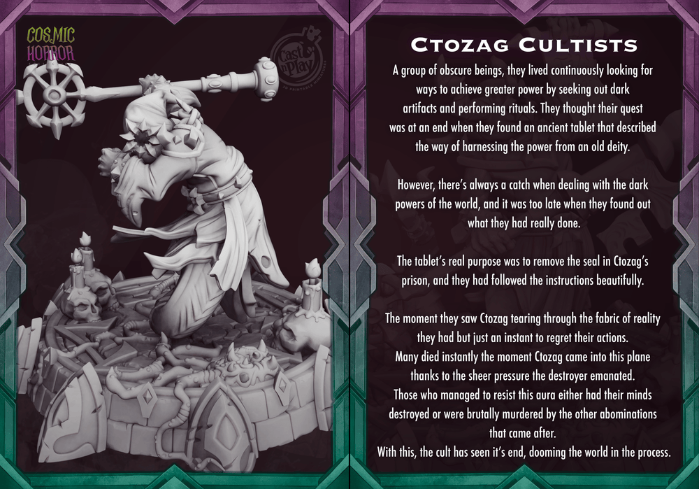 3D Printed Cast n Play Ctozag Minions Cosmic Horrors 28mm 32mm D&D (Online Only)