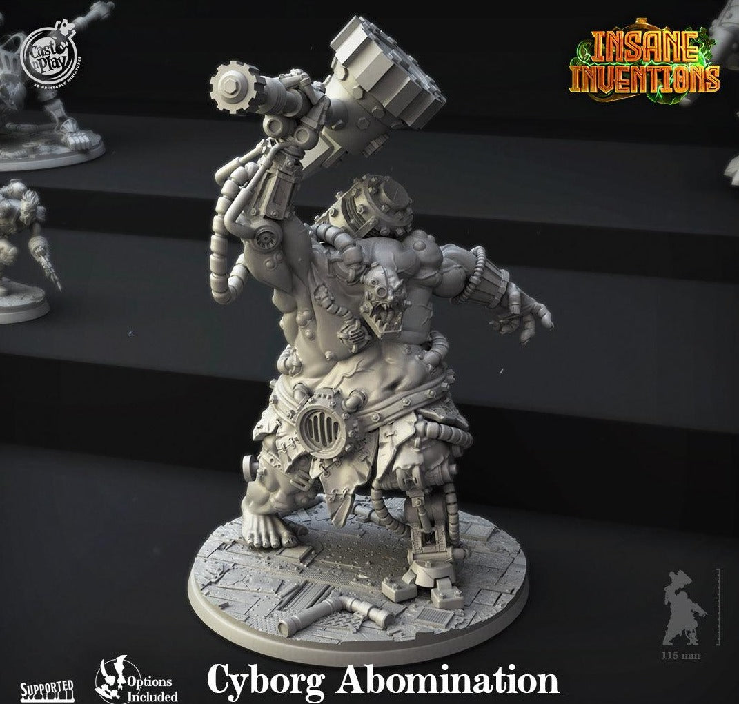 3D Printed Cast n Play Cyborg Abomination Insane Inventions 28mm 32mm D&D (Online Only)