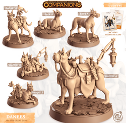 3D Printed Cast n Play Danees - Great Dane Companions 28mm 32mm D&D (Online Only)