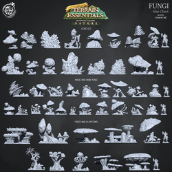 3D Printed Cast n Play Dark And Magic Fungi Fungi Terrain Set Terrain Essentials Nature 28mm 32mm D&D (Online Only)