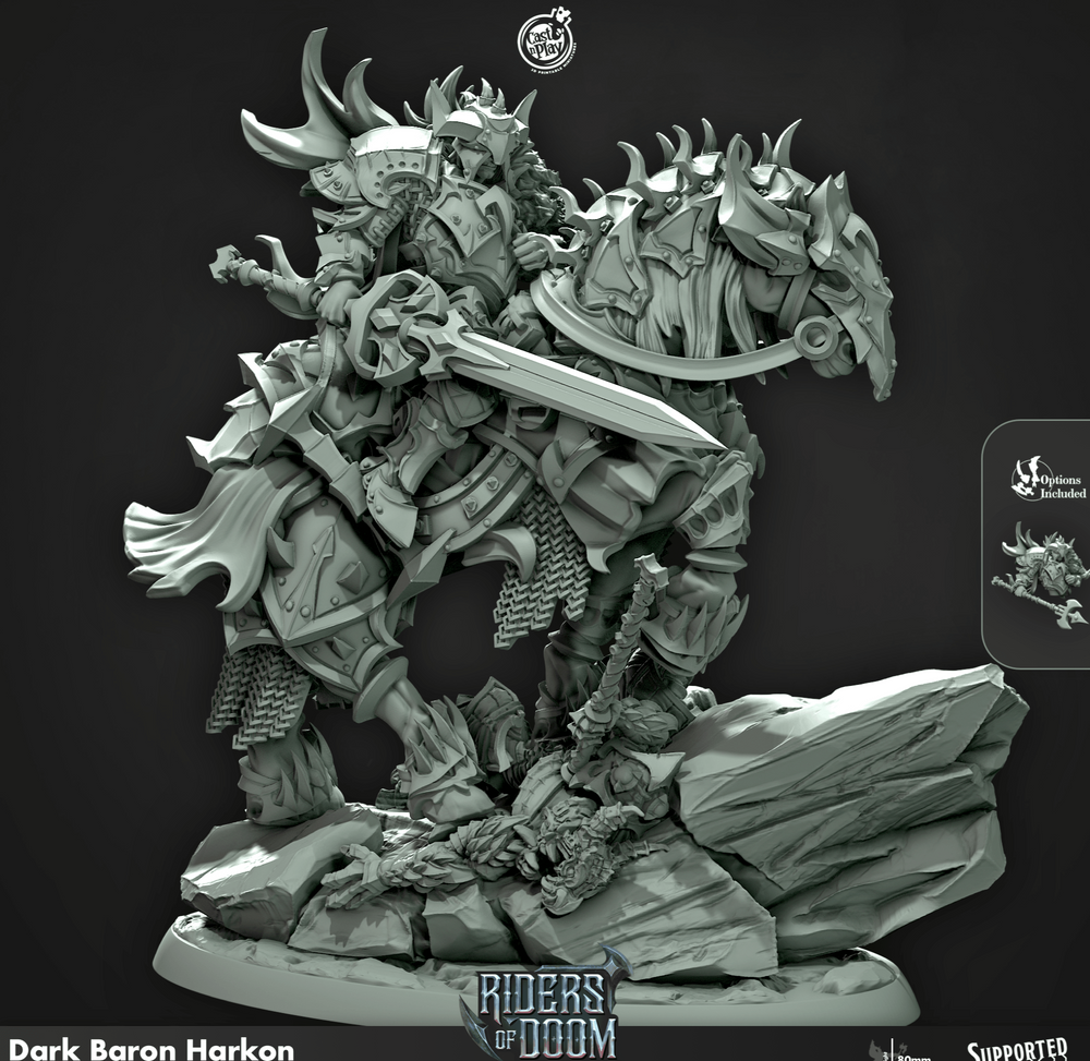 3D Printed Cast n Play Dark Baron Harkon Riders of Doom Set 28mm 32mm D&D (Online Only)