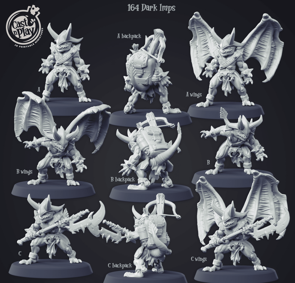 3D Printed Cast n Play Dark Imps 28mm 32mm D&D (Online Only)
