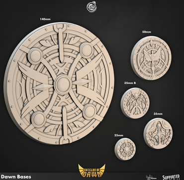 3D Printed Cast n Play Dawn Bases Shields of Dawn 28mm 32mm D&D (Online Only)