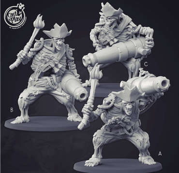 3D Printed Cast n Play - Deadly Canon Skeleton 28mm 32mm D&D (Online Only)