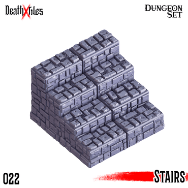 3D Printed Cast n Play Death x Tiles - Stairs Ramp Set 28mm 32mm D&D (Online Only)