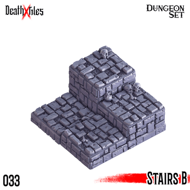 3D Printed Cast n Play Death x Tiles - Stairs Ramp Set 28mm 32mm D&D (Online Only)