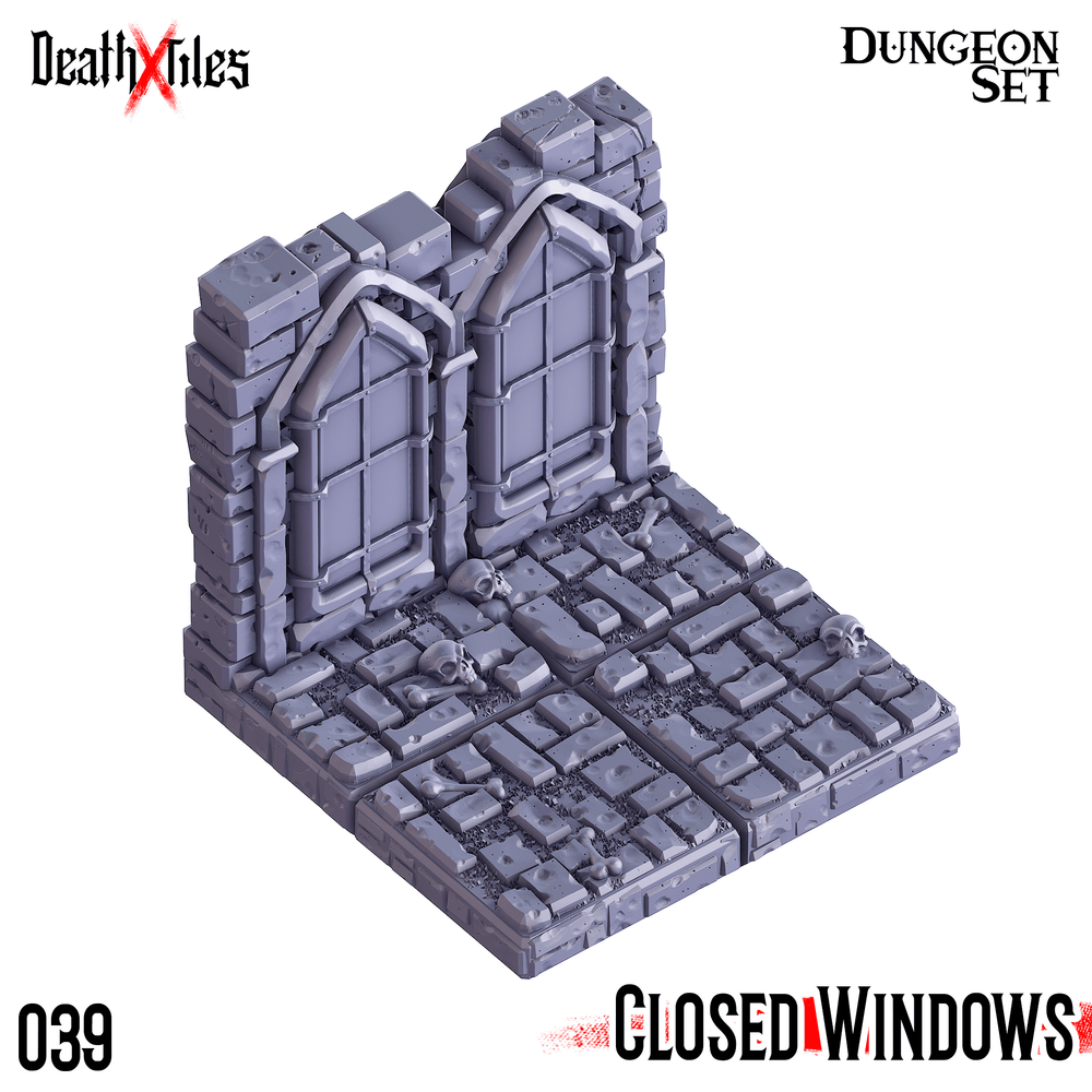 3D Printed Cast n Play Death x Tiles - Straight Walls Set 28mm 32mm D&D (Online Only)