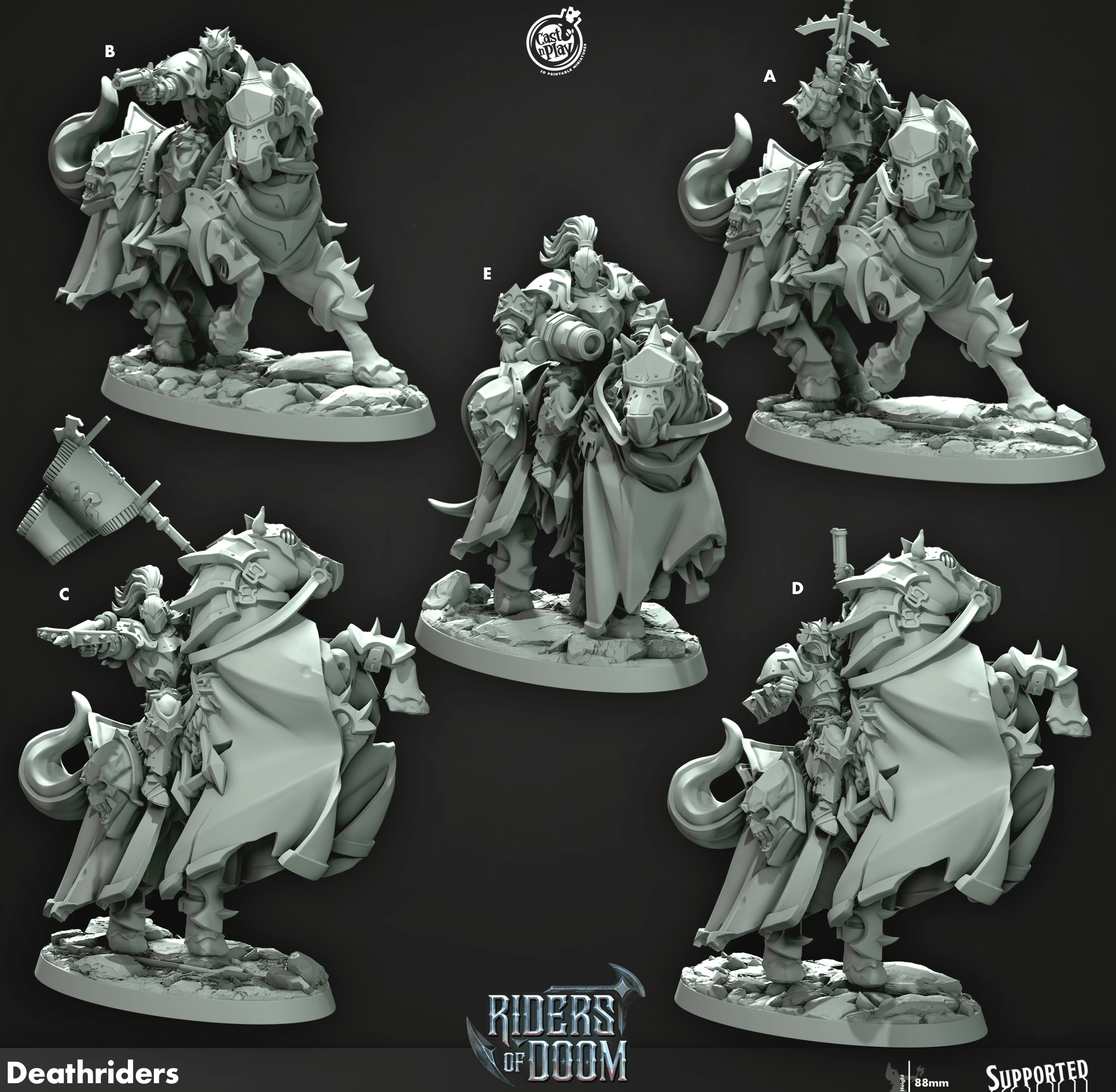 3D Printed Cast n Play Deathriders Riders of Doom Set 28mm 32mm D&D (Online Only)