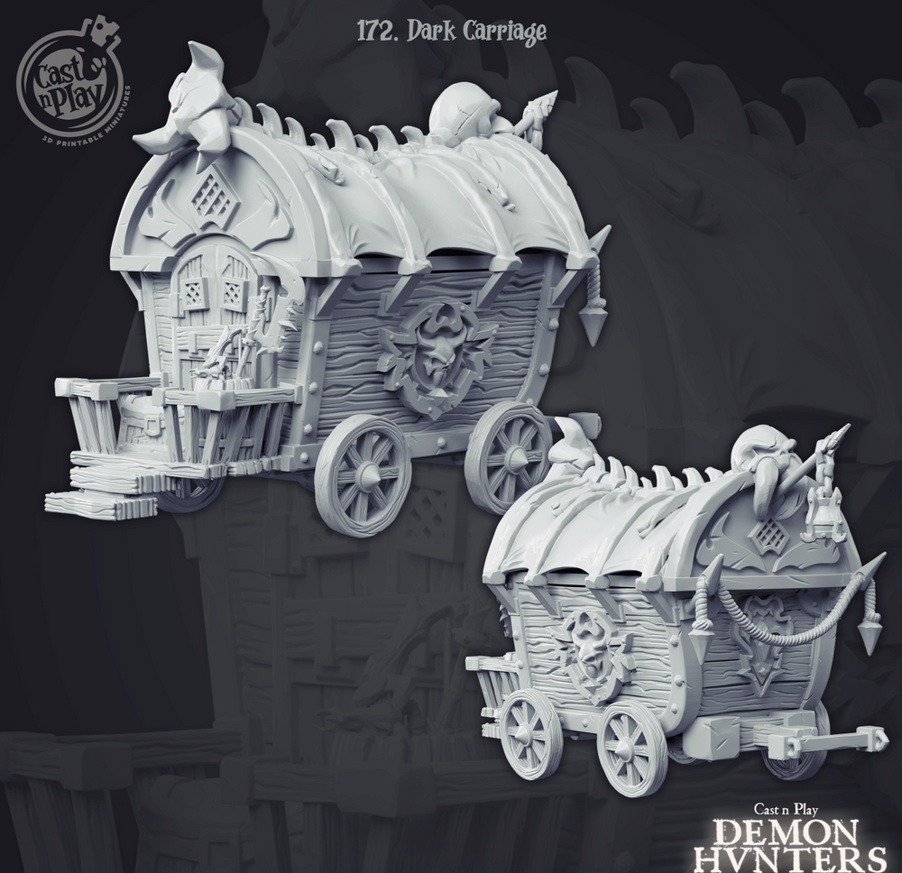 3D Printed Cast n Play Demon Hunters Carriage 28mm 32mm D&D (Online Only)