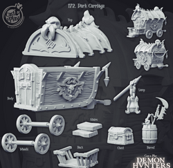 3D Printed Cast n Play Demon Hunters Carriage 28mm 32mm D&D (Online Only)