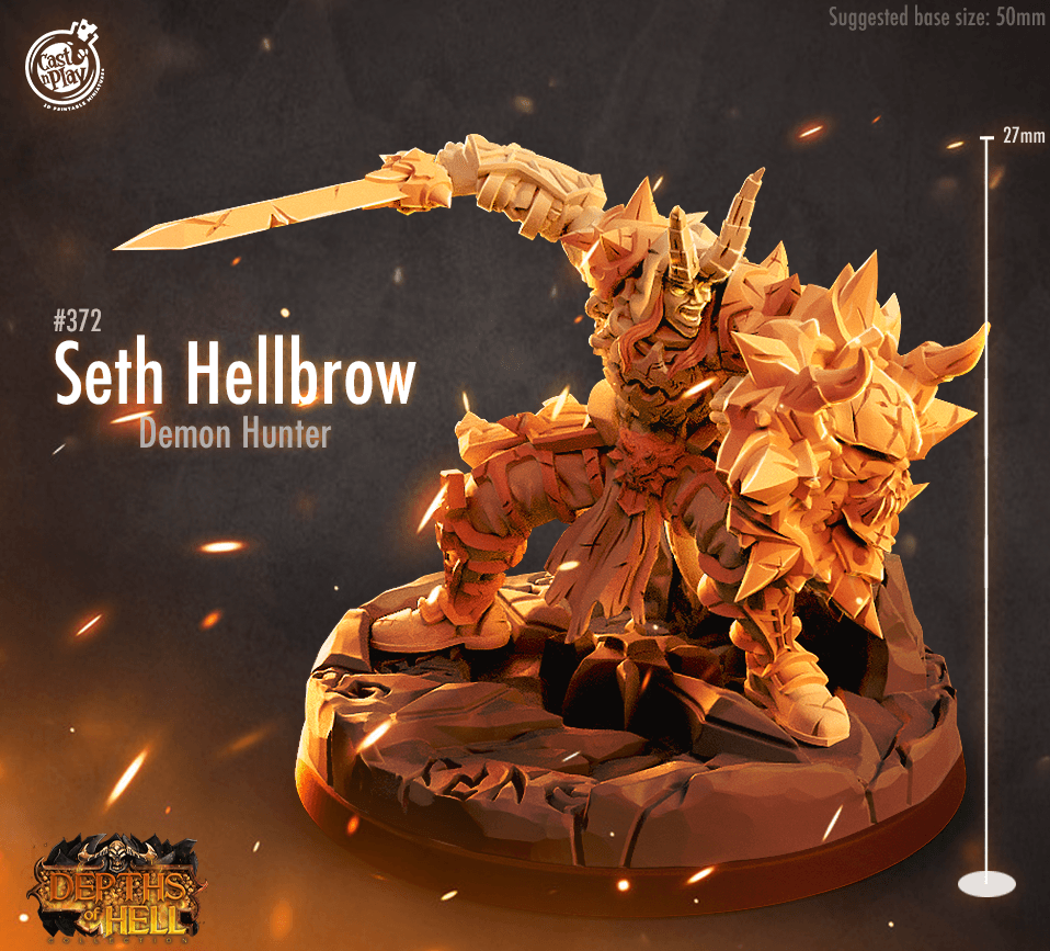 3D Printed Cast n Play Depths of Hell - Seth Hellbrow 28mm 32mm D&D (Online Only)