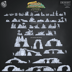 3D Printed Cast n Play Desert Core Set Terrain Essentials Nature 28mm 32mm D&D (Online Only)