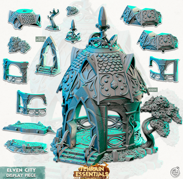 3D Printed Cast n Play Display Kiosk Elven City Set Terrain Essentials Vol III Exteriors 28mm 32mm D&D (Online Only)