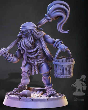 3D Printed Cast n Play Dormak Dwarf Pirate Deep Seas Tales 28mm 32mm D&D (Online Only)
