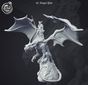3D Printed Cast n Play Dragon Rider 28 32mm D&D (Online Only)