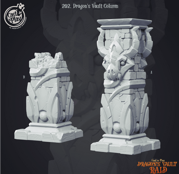 3D Printed Cast n Play Dragon's Vault Columns  Dragon's Hoard 28mm 32mm D&D (Online Only)