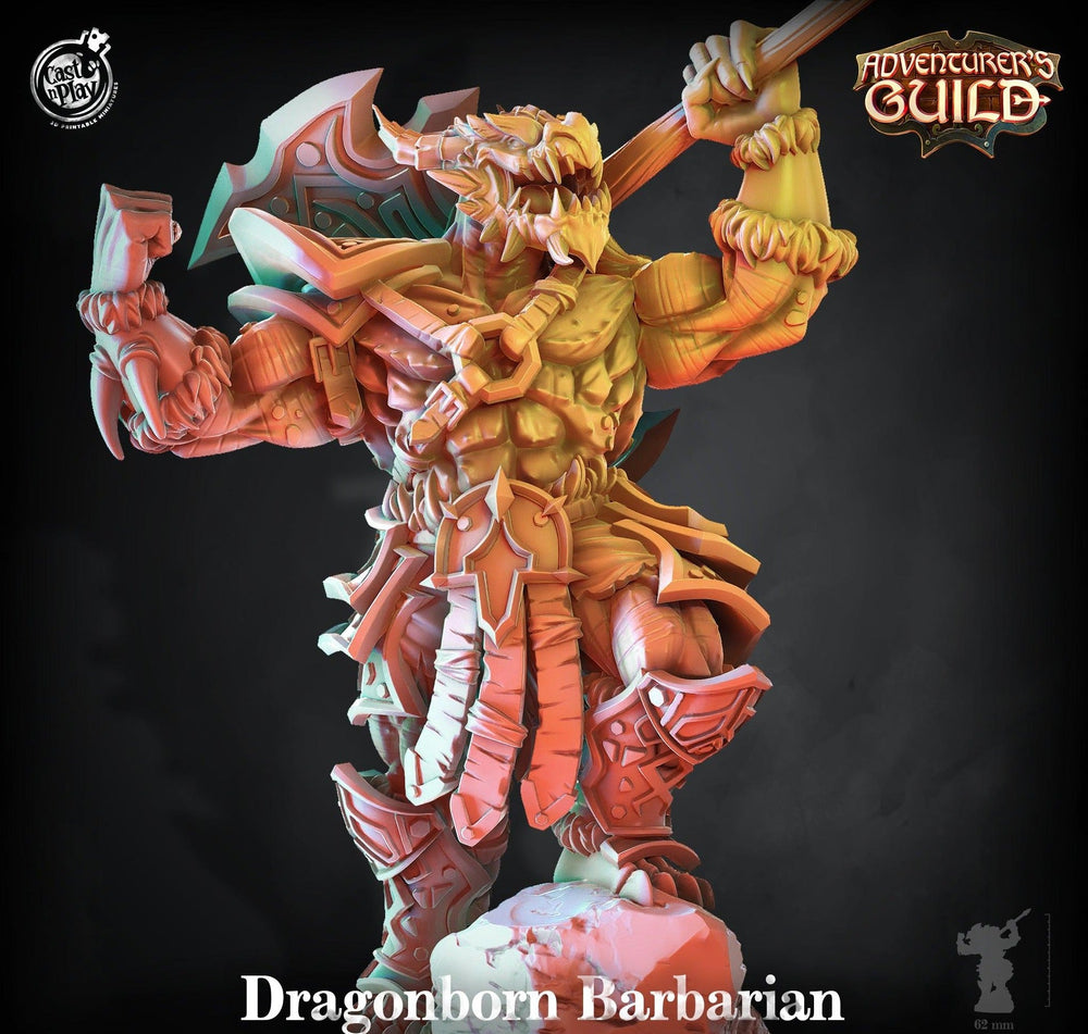 3D Printed Cast n Play Dragonborn Barbarian 28mm 32mm D&D (Online Only)
