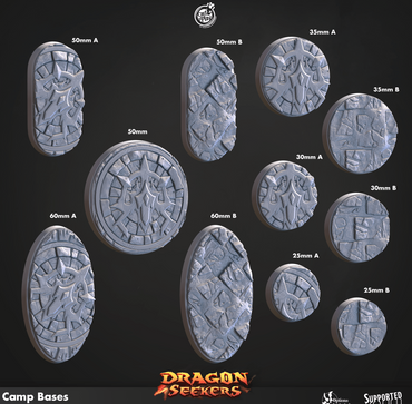 3D Printed Cast n Play Dragonian Camp Bases Set 28mm 32mm D&D (Online Only)