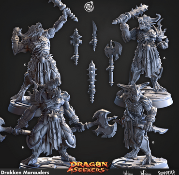 3D Printed Cast n Play Drakken Marauders Dragon Seekers Set 28mm 32mm D&D (Online Only)