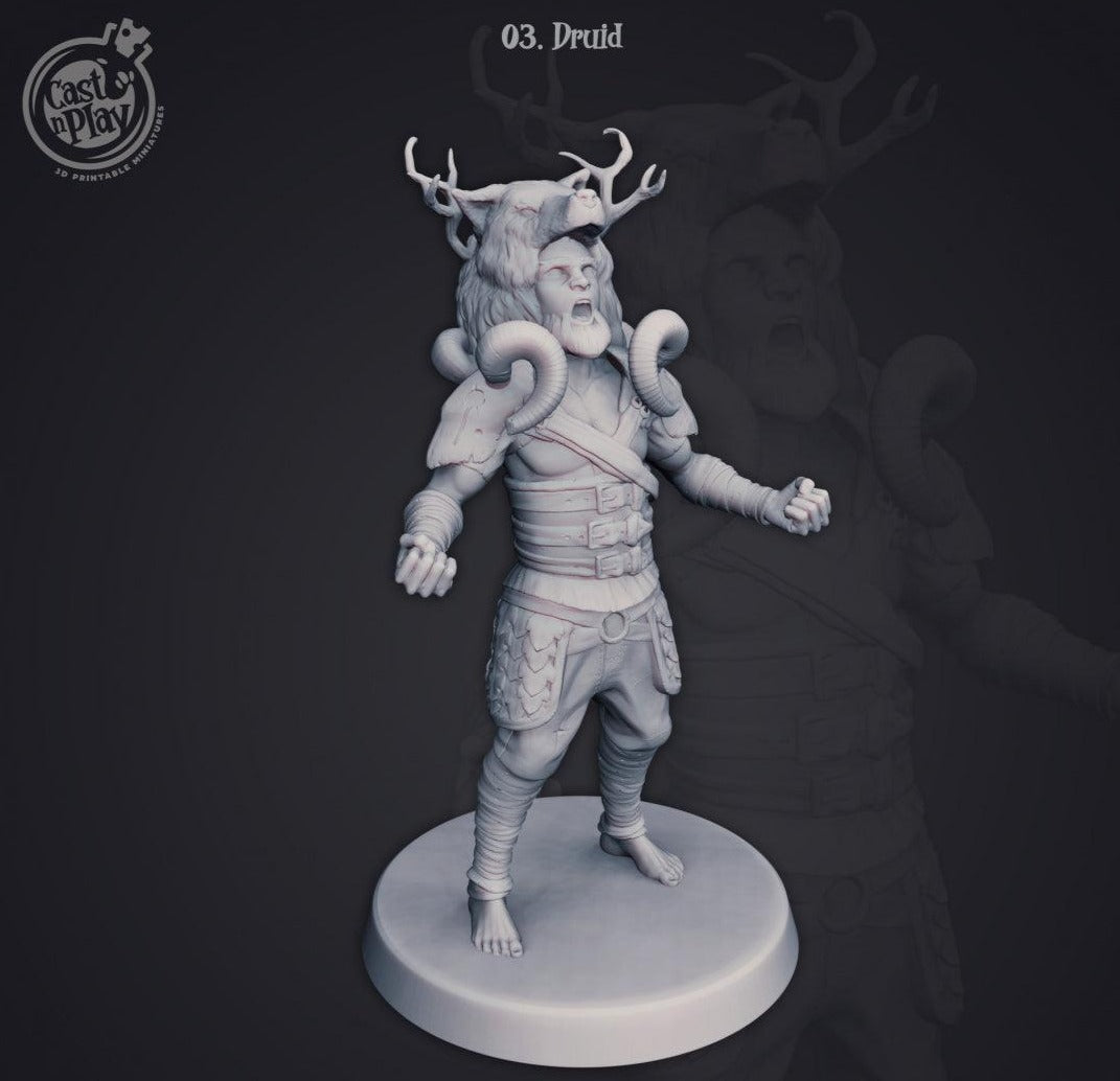 3D Printed Cast n Play Druid 28mm 32mm D&D (Online Only)