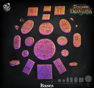 3D Printed Cast n Play Dungeon Bases Set Dungeons of Thamarya 28mm 32mm D&D (Online Only)