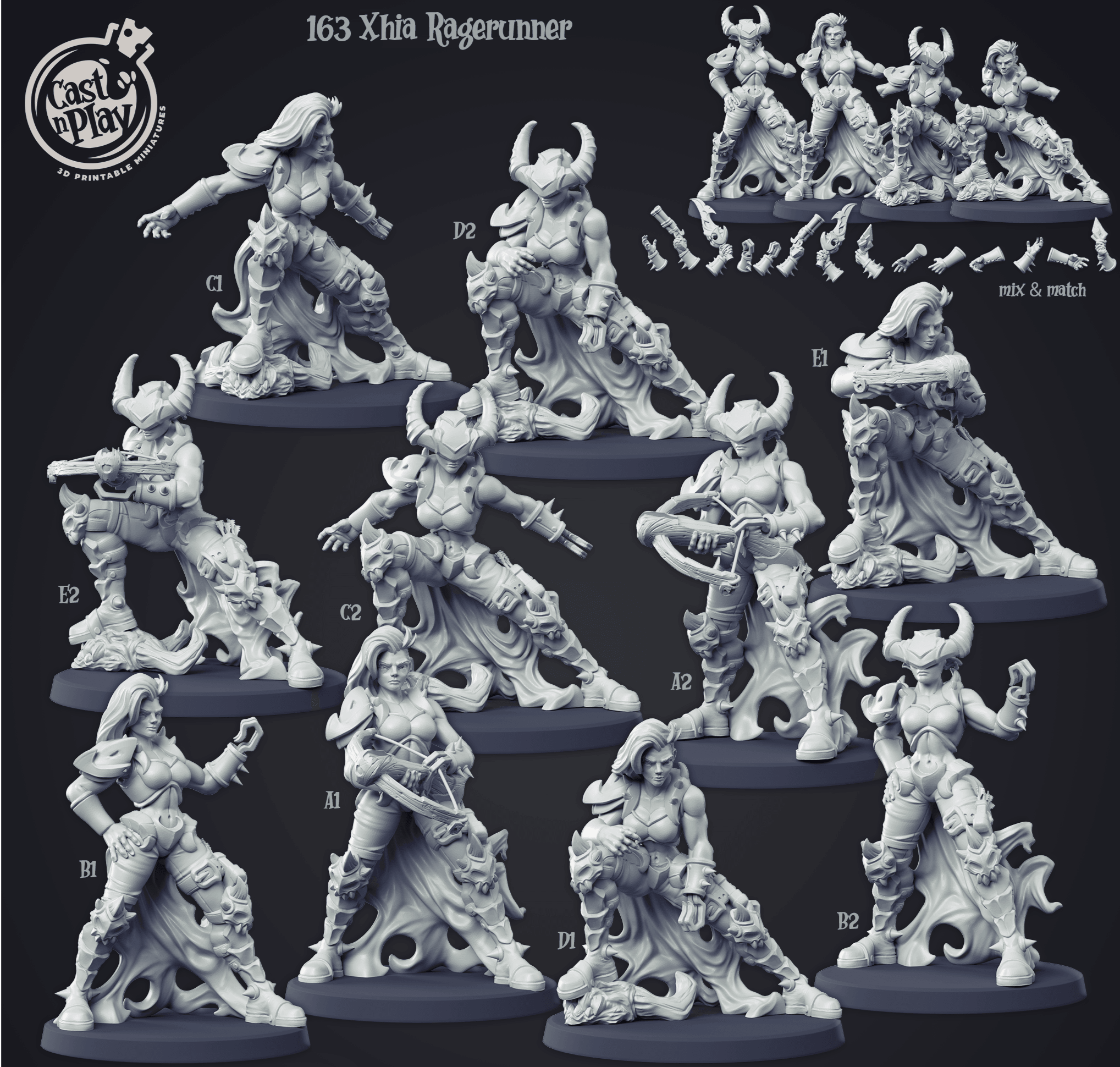 3D Printed Cast n Play Dungeon Hunters - Xhia Ragerunner 28mm 32mm D&D (Online Only)