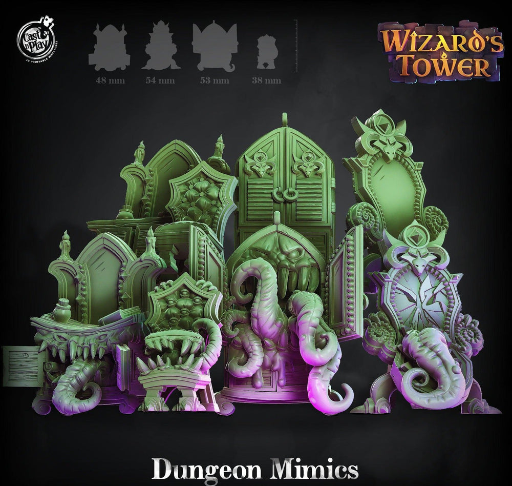 3D Printed Cast n Play Dungeon Mimics Set Wizard's Tower 28mm 32mm D&D (Online Only)