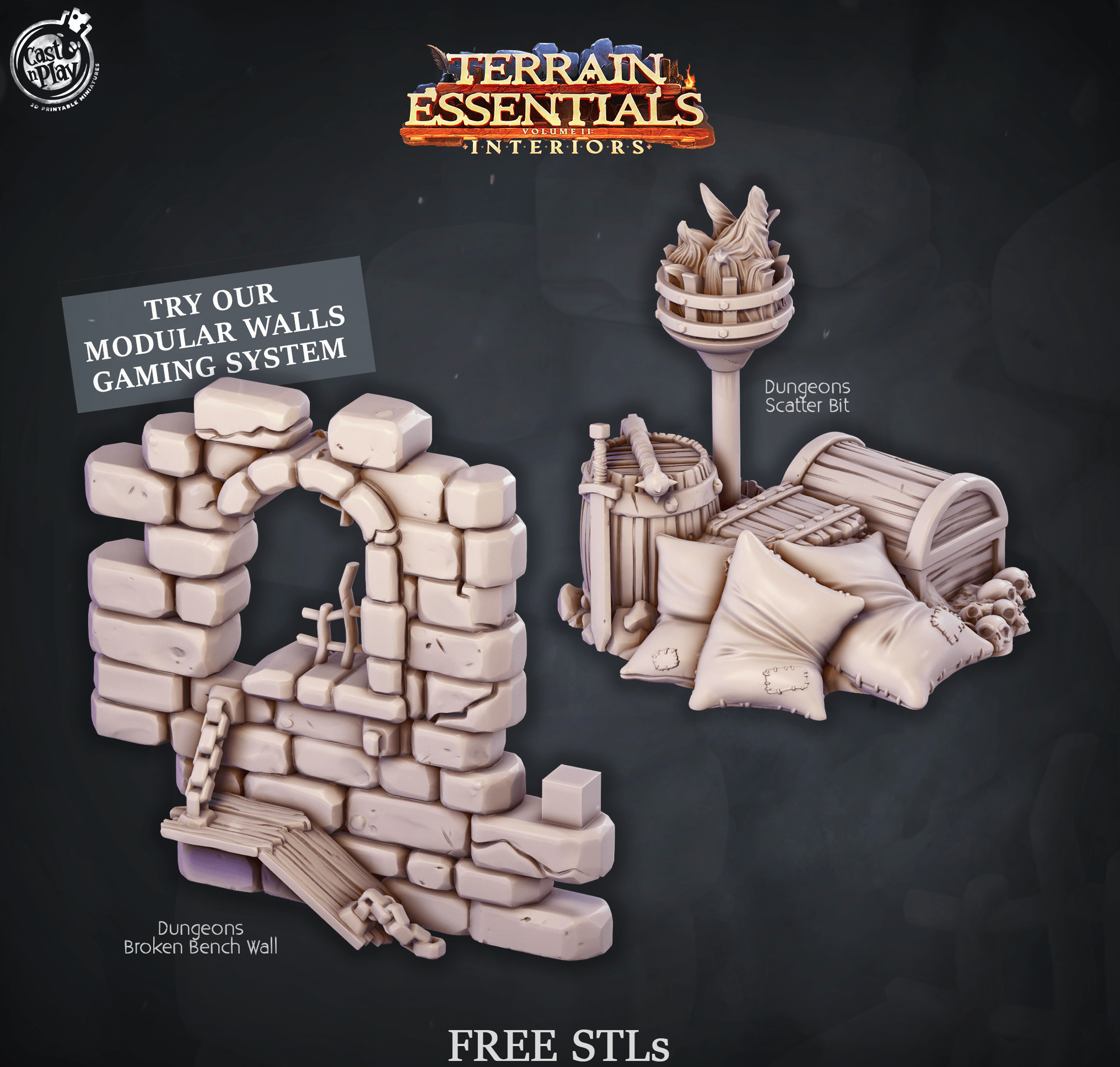 3D Printed Cast n Play Dungeon Scatter Set 28mm 32mm D&D (Online Only)