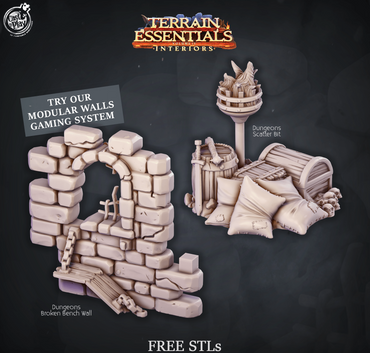 3D Printed Cast n Play Dungeon Scatter Set 28mm 32mm D&D (Online Only)