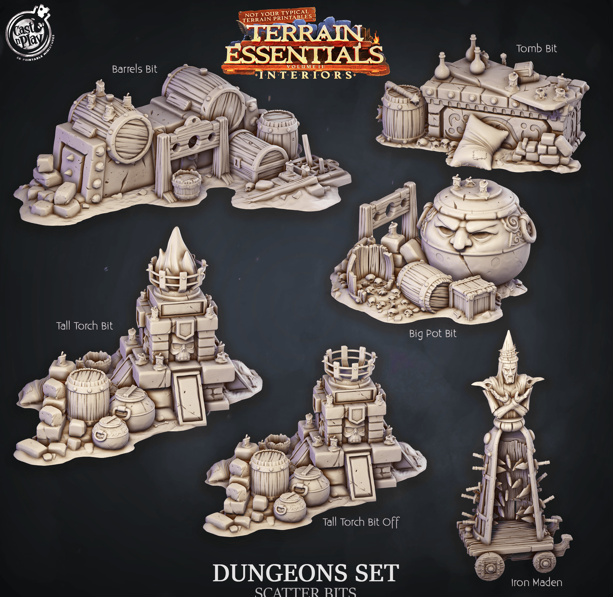 3D Printed Cast n Play Dungeons Scatter Bits Terrain Essentials 28mm 32mm D&D (Online Only)