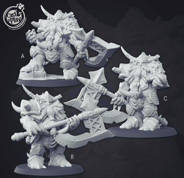 3D Printed Cast n Play - Dwarf Commanders Set 28mm 32mm D&D (Online Only)