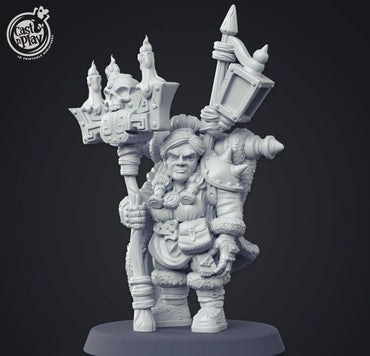 3D Printed Cast n Play Dwarf Female Warlock 28mm 32mm D&D (Online Only)
